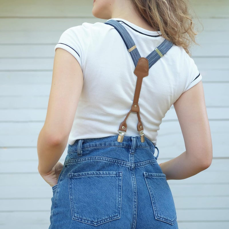Action Ward Store Women's Suspenders - 1" Width - Y Back 4 Clip Skinny Ladies Suspenders - Image 3